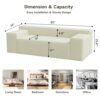 Modern 3-Seater Sofa. Hybrid Sofa in a Box. No Assembly Required. Comfy Sofa Couch with 3 Matching Pillows. Cat-Scratch Resistant Linen. Couch for Living Room or Bedroom. Beige