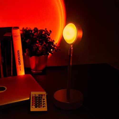 Fisura Sunset Lamp with 16 Colours Orange Sunset Lamp Relaxing LED Lamp Romantic Lamp with USB Cable Original Lamp Gift 26.5cm x 10cm