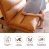 Opoiar Convertible Armless Futon Sofa Bed.3'' Memory Foam Modern Loveseat Couch.71'' L Sleeper Bed.Small Splitback Faux Leather for Living Room.Home Office.Apartment.Brown.534brown