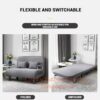 Foldable Velvet Sofa Bed - Multi-functional Single Chair. Lazy Bed. Washable (Grey Fabric 190 * 80 * 26CM)