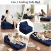 Afuson Folding Chair Bed. Futon Sofa Bed. Floor Couch for Adults Chair for Living Room. Lounge Sofa. Convertible Sofa Bed. Small Couches for Small Spaces. Blue