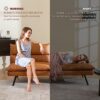 Opoiar Convertible Armless Futon Sofa Bed.3'' Memory Foam Modern Loveseat Couch.71'' L Sleeper Bed.Small Splitback Faux Leather for Living Room.Home Office.Apartment.Brown.534brown