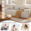 Modern 3-Seater Sofa. Hybrid Sofa in a Box. No Assembly Required. Comfy Sofa Couch with 3 Matching Pillows. Cat-Scratch Resistant Linen. Couch for Living Room or Bedroom. Beige