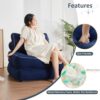 Afuson Folding Chair Bed. Futon Sofa Bed. Floor Couch for Adults Chair for Living Room. Lounge Sofa. Convertible Sofa Bed. Small Couches for Small Spaces. Blue