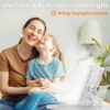 Fitfirst Light Therapy Lamp. 15000 Lux Simulated Sunlight. UV-Free LED Lamp with 3 Color Temperature & 4 Brightness Settings. Adjustable Timer. Foldable Stand for Home Office Travel