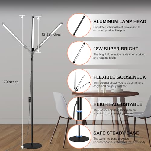 DAYSOFT Led Floor lamp Bright Standing Lamps for Office Eyelash lamp for Extensions lash Light Tattoo Light Eye Caring Reading lamp for Living Makeup Light for Bedroom