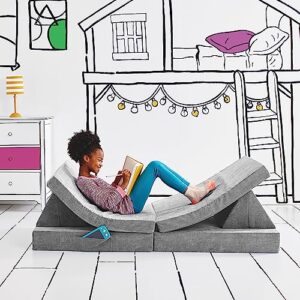 Yourigami Kids and Toddler Play Couch. Convertible Folding Sofa. Durable Foam Modular Design. Mountain Gray