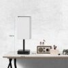 Alimentata Touch Control Bedside Table Lamp with USB C & USB A Charging Port and 2 AC Outlet. Minimalist LED Desk Night Light with Charger Base White Fabric Shade for Bed Room/Nightstand/Office