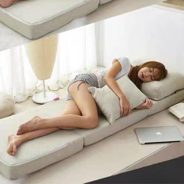 MICAR Convertible Flip Chair. Floor Lazy Sofa. Folding Couch Bed with Adjustable Backrest (Grey)