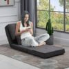 MICAR Convertible Flip Chair. Floor Lazy Sofa. Folding Couch Bed with Adjustable Backrest (Grey)