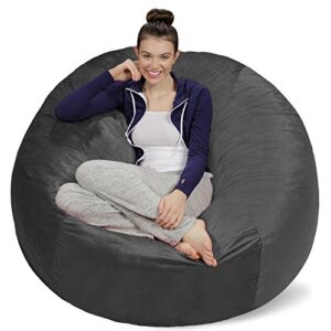 Sofa Sack - Plush Ultra Soft Bean Bags Chairs for Kids. Teens. Adults - Memory Foam Beanless Bag Chair with Microsuede Cover - Foam Filled Furniture for Dorm Room - Charcoal 5' (AMZBB-5SK-CS03)