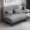 Foldable Velvet Sofa Bed - Multi-functional Single Chair. Lazy Bed. Washable (Grey Fabric 190 * 80 * 26CM)