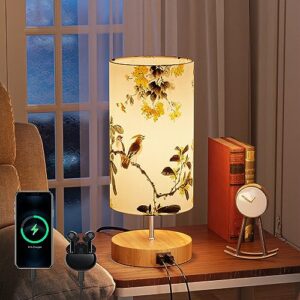 GPATIO Bedside Lamp with 2 USB Charging Ports. Printed Bedside Lamp. Touch Control Table Lamp. Nightstand Light with 3 Bright Modes. for Bedroom. Living Room. Office