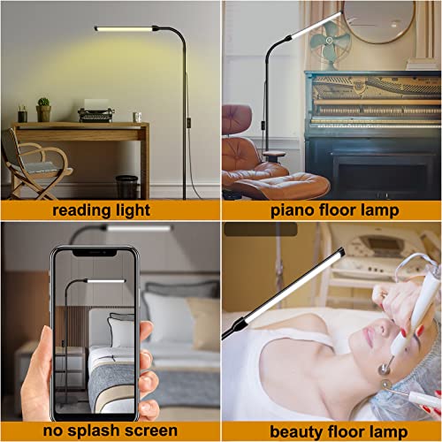 DAYSOFT Led Floor lamp Bright Standing Lamps for Office Eyelash lamp for Extensions lash Light Tattoo Light Eye Caring Reading lamp for Living Makeup Light for Bedroom