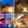 YUNJAYI Kids Night Lights for Bedroom. 256 RGB Color Changing & Warm White Small Touch Bedside Lamp Wireless. 2200mAh USB Rechargeable Battery Operated Lamp. Dimmable Nursery Night Lamp with Memory