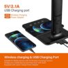 poukaran LED Desk Lamp with Wireless Charger. USB Charging Port. Table Lamp with Clock. Alarm. Date. Temperature. Desk Lamps for Home Office.Black