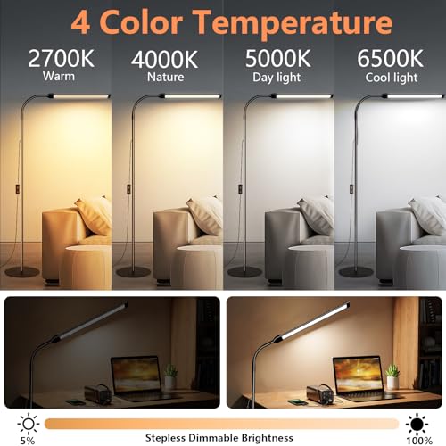 DAYSOFT Led Floor lamp Bright Standing Lamps for Office Eyelash lamp for Extensions lash Light Tattoo Light Eye Caring Reading lamp for Living Makeup Light for Bedroom