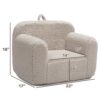 ALIMORDEN Kids Ultra-Soft Snuggle Foam Filled Chair. Toddler Cuddly Sherpa Reading Couch for Boys and Girls. Light Grey