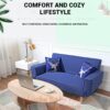 Z3 Foldable Lazy Sofa bed for Small Spaces/Fabric Sofa Bed/Double Sofa Chair (Blue)