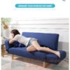 Z3 Foldable Lazy Sofa bed for Small Spaces/Fabric Sofa Bed/Double Sofa Chair (Blue)