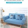 Z3 Foldable Lazy Sofa bed for Small Spaces/Fabric Sofa Bed/Double Sofa Chair (Blue)